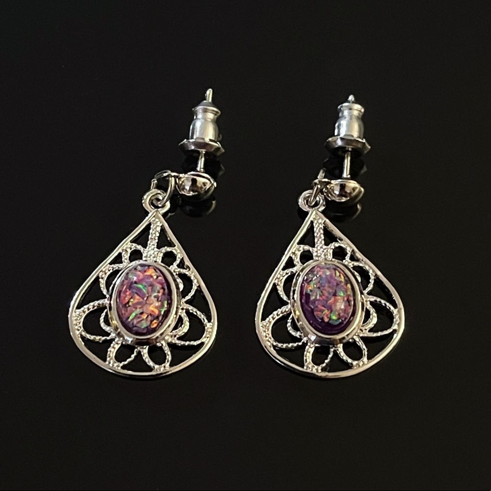 ✨Gorgeous Alpine Opal Earrings in Silver